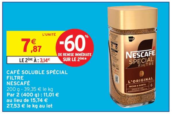 Café Soluble Spécial Filtre Nescafé