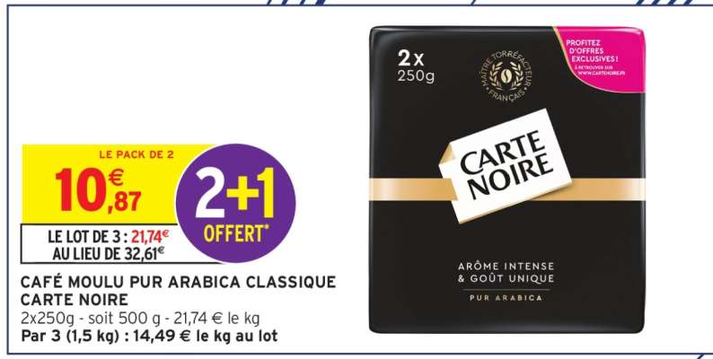 Café Moulu Pur Arabica Classique Carte Noire