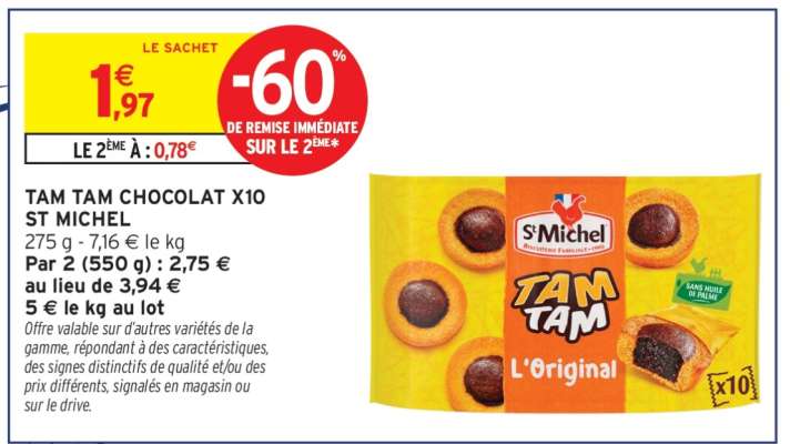 TAM TAM CHOCOLAT X10 ST MICHEL