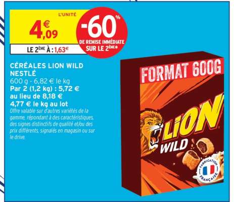 Céréales  Lion Wild Nestlé