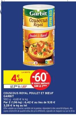 Couscous Royal Poulet et Bœuf Garbit