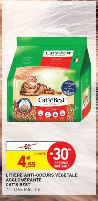 Litière Anti-Odeurs Végétale Agglomérante Cat's Best