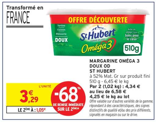 Margarine Oméga 3 Doux OD St Hubert