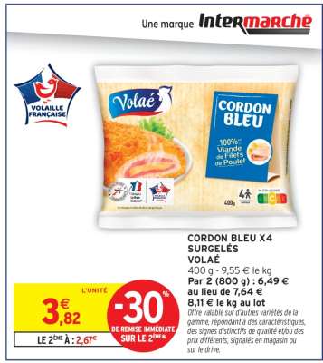 CORDON BLEU X4 SURGELES VOLAE