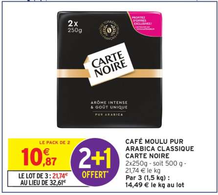 Café Moulu Pur Arabica Classique Carte Noire
