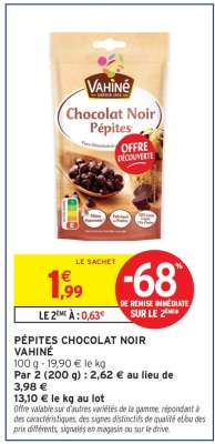 PÉPITES CHOCOLAT NOIR VAHINÉ