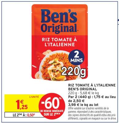 RIZ TOMATE À L'ITALIENNE BEN'S ORIGINAL