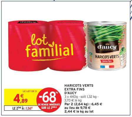 Haricots Verts Extra Fins d'Aucy