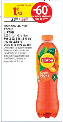 Boisson au thé pêche Lipton