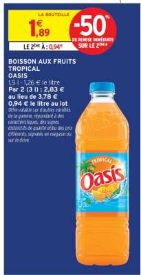 BOISSON AUX FRUITS TROPICAL “OASIS”