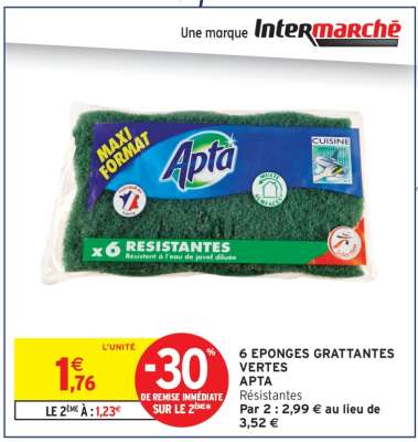 6 EPONGES GRATTANTES VERTES APTA