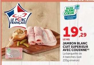 JAMBON BLANC CUIT SUPERIEUR AVEC COUENNE
