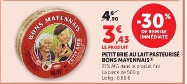 PETIT BRIE AU LAIT PASTEURISÉ BONS MAYENNAIS