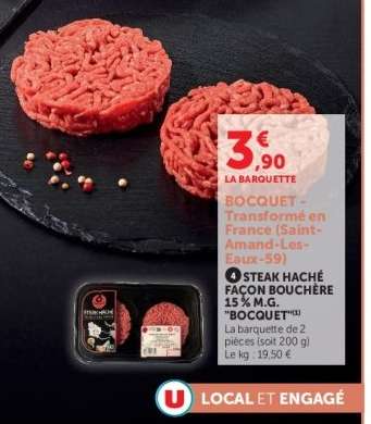STEAK HACHÉ FAÇON BOUCHÈRE 15% M.G. "BOCQUET"