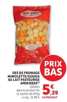DES DE FROMAGE MIMOLETTE/GOUDA AU LAIT PASTEURISÉ APERIDÉES