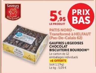 GAUFRES LIEGEOISES CHOCOLAT BISCUITERIE BOURDON