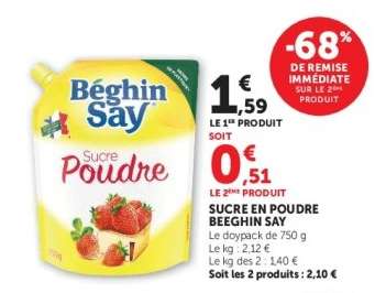 Sucre en poudre BÉGHIN SAY