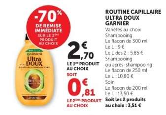 ROUTINE CAPILLAIRE ULTRA DOUX GARNIER