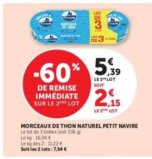 Morceaux de Thon Naturel Petit Navire