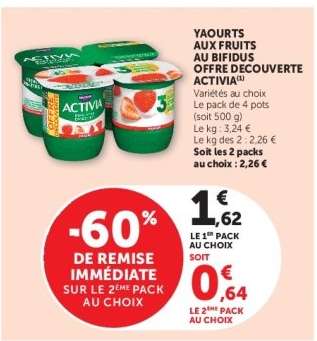 YAOURTS AUX FRUITS AU BIFIDUS OFFRE DECOUVERTE ACTIVIA