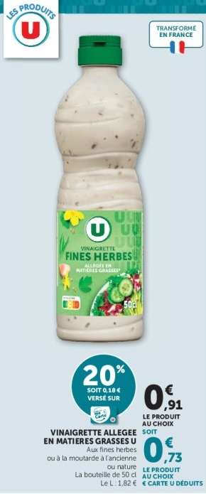 Vinaigrette Allégée en Matières Grasses U