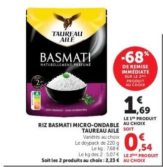 Riz Basmati Micro-Ondable "Taureau Ailé"