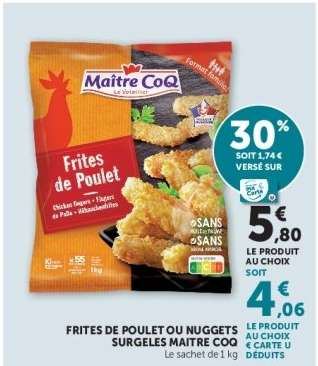 Frites de Poulet ou Nuggets Surgelés Maître Coq