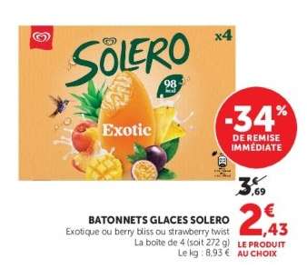 BATONNETS GLACES SOLERO