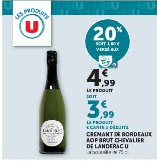 CREMANT DE BORDEAUX AOP BRUT CHEVALIER DE LANDERAC U