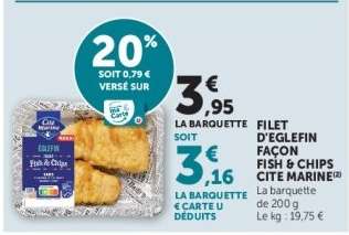 FILET D'EGLEFIN FAÇON FISH & CHIPS CITE MARINE