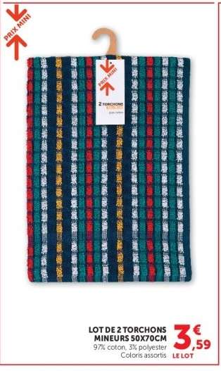 Lot de 2 torchons mineurs 50x70cm