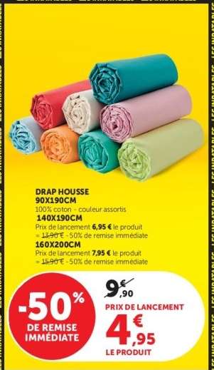 DRAP HOUSSE 90x190CM