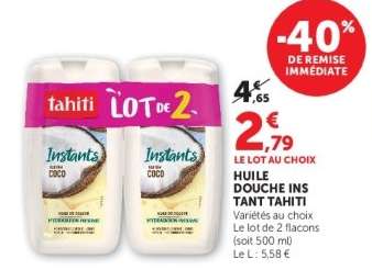 HUILE DOUCHE INSTANT TAHITI