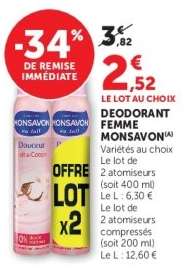 DEODORANT FEMME MONSAVON