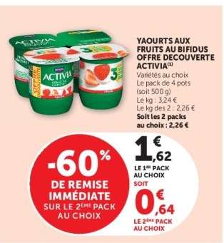 YAOURTS AUX FRUITS AU BIFIDUS OFFRE DECOUVERTE ACTIVIA