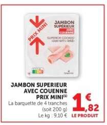 Jambon supérieur avec couenne