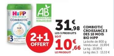 COMBIOTIC CROISSANCE 3 DES 10 MOIS BIO HIPP