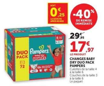 CHANGES BABY DRY DUO PACK PAMPERS