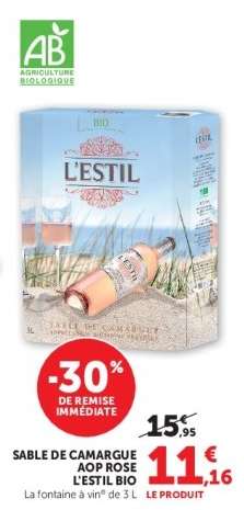 SABLE DE CAMARGUE AOP ROSE L'ESTIL BIO