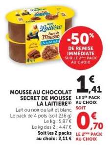 Mousse au chocolat Secret de Mousse La Laitière