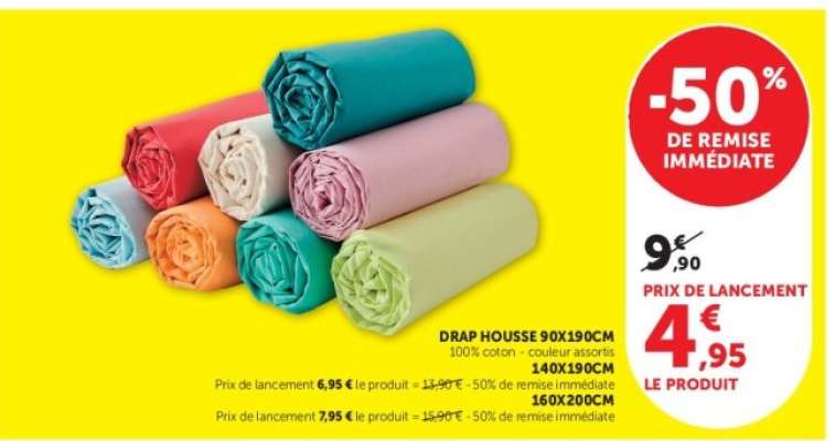 DRAP HOUSSE 90x190CM