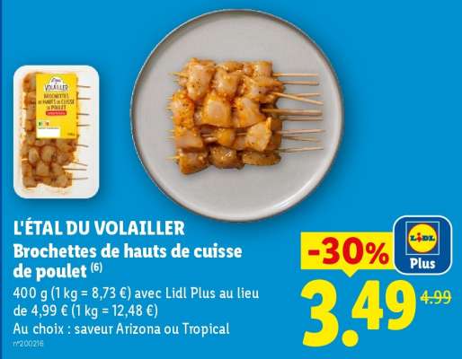L'ÉTAL DU VOLAILLER Brochettes de hauts de cuisse de poulet
