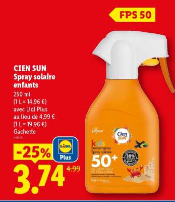 CIEN SUN Spray solaire enfants