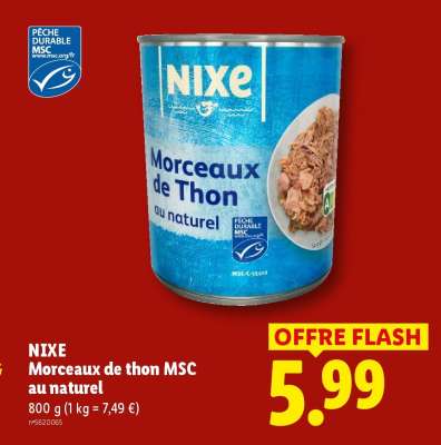 NIXE Morceaux de thon MSC au naturel