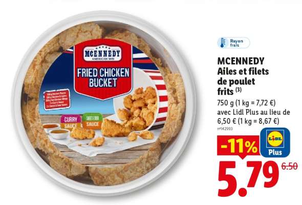 MCENNEDY Ailes et filets de poulet frits