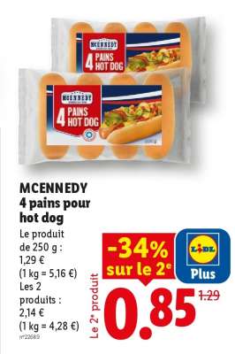 MCENNEDY 4 pains pour hot dog