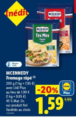 MCENNEDY Fromage râpé