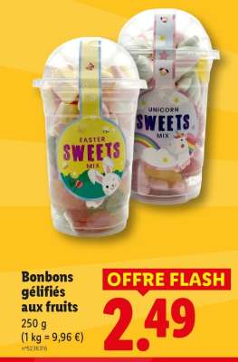Bonbons gélifiés aux fruits