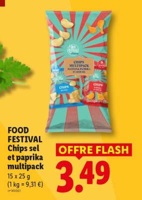 FOOD FESTIVAL Chips sel et paprika multipack