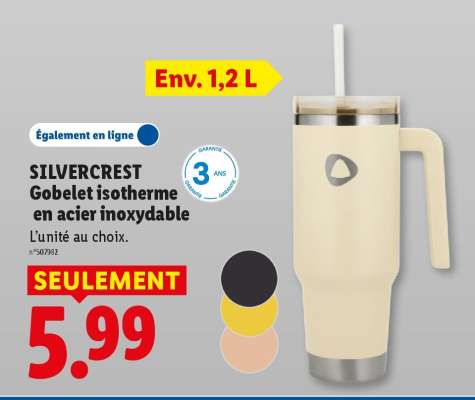 SILVERCREST Gobelet isotherme en acier inoxydable